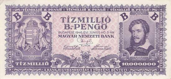 Ungarn 10 Millionen B Pengo 1946 p.135